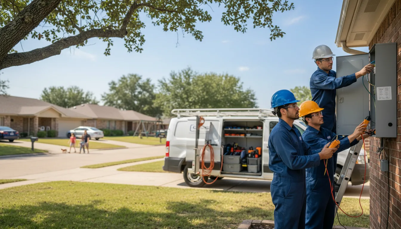 Certified electrician providing emergency electrical services in Runge, TX